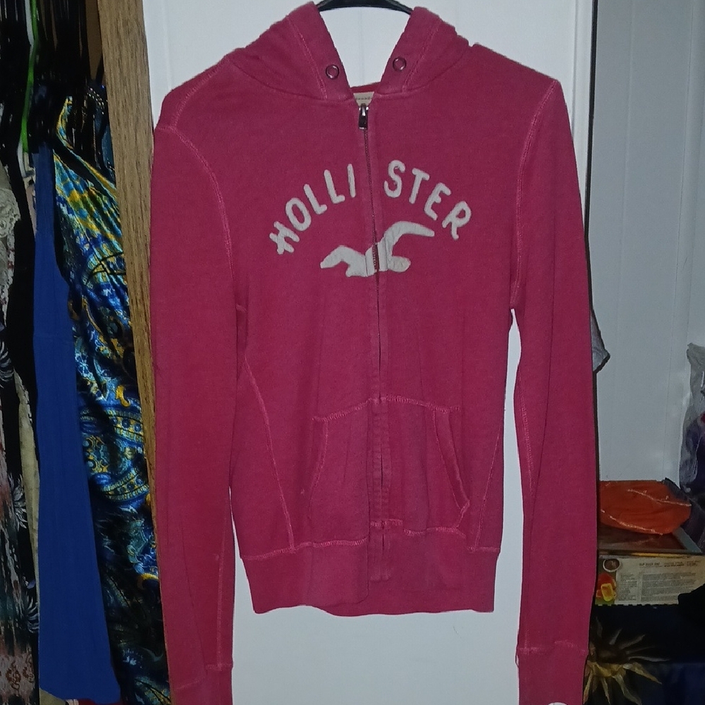 Hollister Pink Zip-Up Hoodie